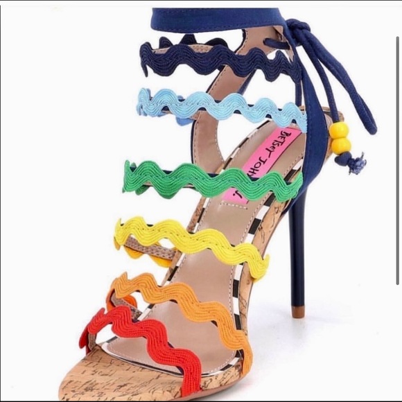 Betsey Johnson Shoes - NIB BETSEY JOHNSON CALI RAINBOW DRESS SANDAL HEELS, SIZE 8.5